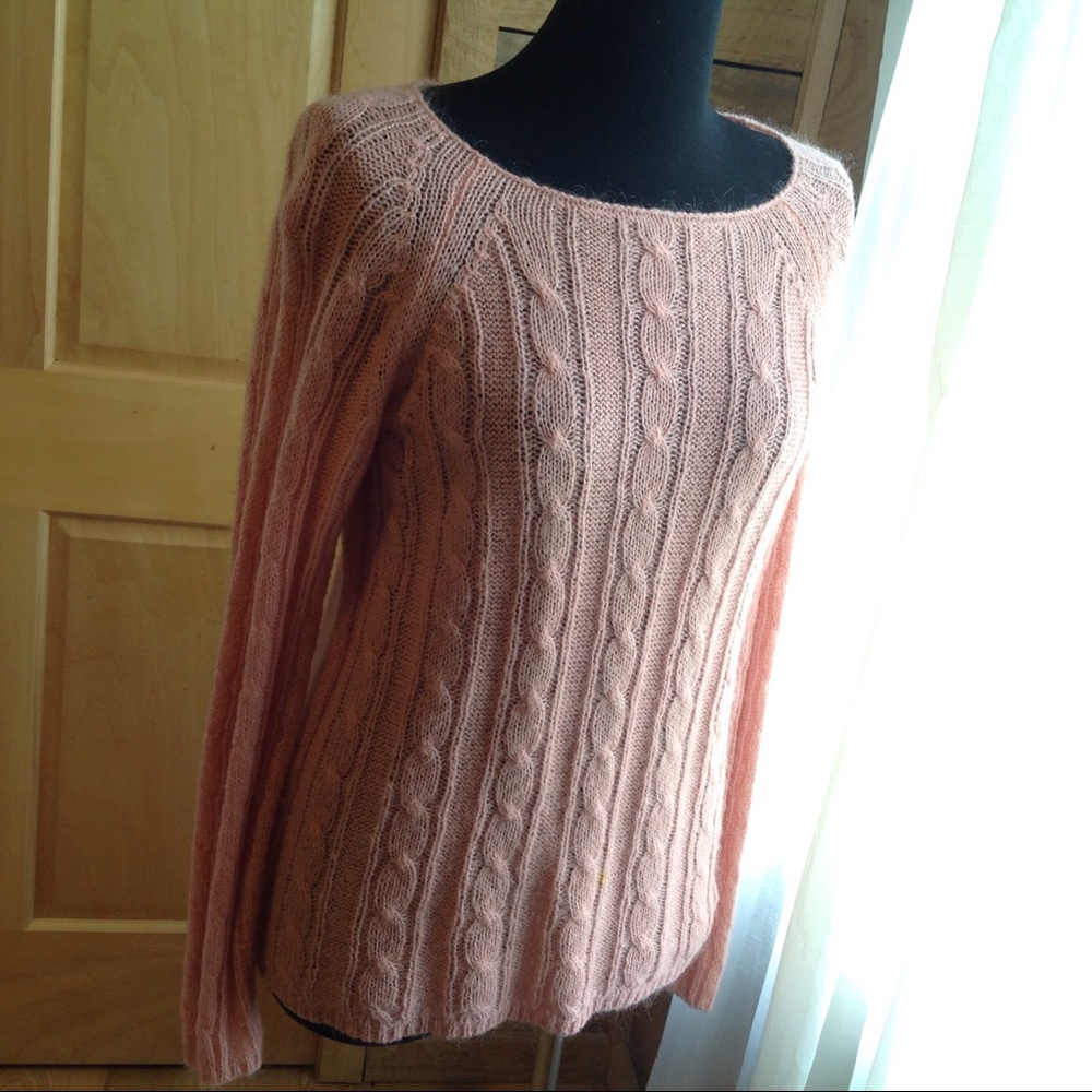 J. Crew Rose Pink Crewneck Sweater L Mohair Blend